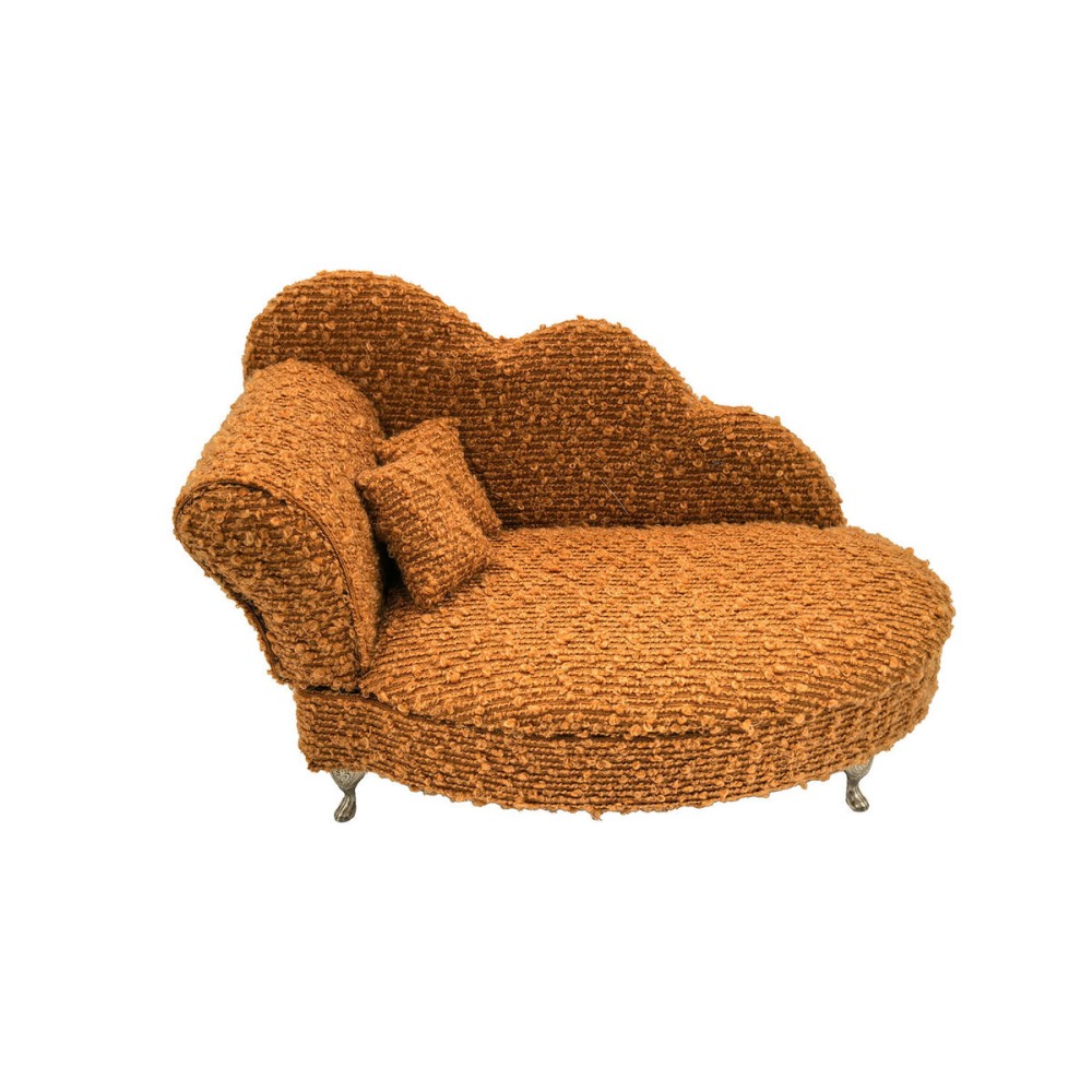 Boîte à bijoux Versa Moutarde Polyester Métal Miroir Bois MDF 12,5 X 17 X 26,5 CM Canapé