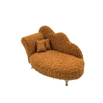 Box-Schmuckkästchen Versa Senf Polyester Metall Spiegel Holz MDF 12,5 X 17 X 26,5 CM Sofa