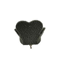 Boîte à bijoux Versa Gris Polyester Métal Miroir Bois MDF 12 x 19 x 18 cm Fauteuil