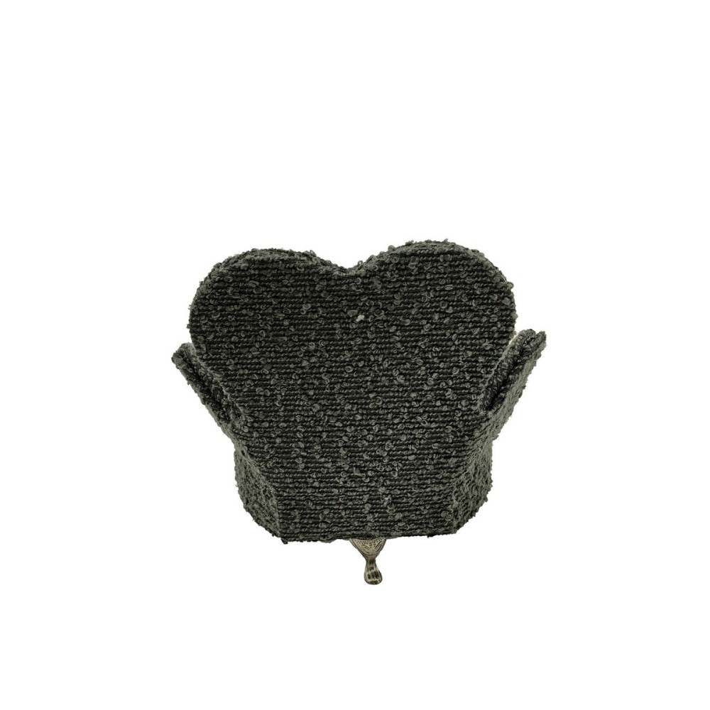 Boîte à bijoux Versa Gris Polyester Métal Miroir Bois MDF 12 x 19 x 18 cm Fauteuil