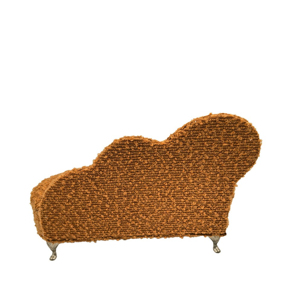 Boîte à bijoux Versa Moutarde Polyester Métal Miroir Bois MDF 12,5 X 17 X 26,5 CM Canapé