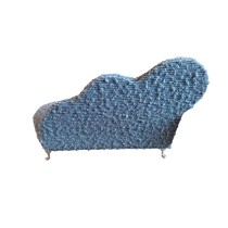 Boîte à bijoux Versa Gris Polyester Métal Miroir Bois MDF 12,5 X 17 X 26,5 CM Canapé