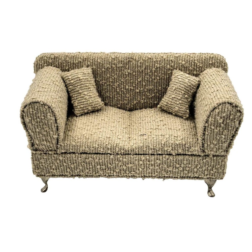 Boîte à bijoux Versa Gris Polyester Métal Miroir Bois MDF 9,5 X 12,5 X 23,5 CM Canapé