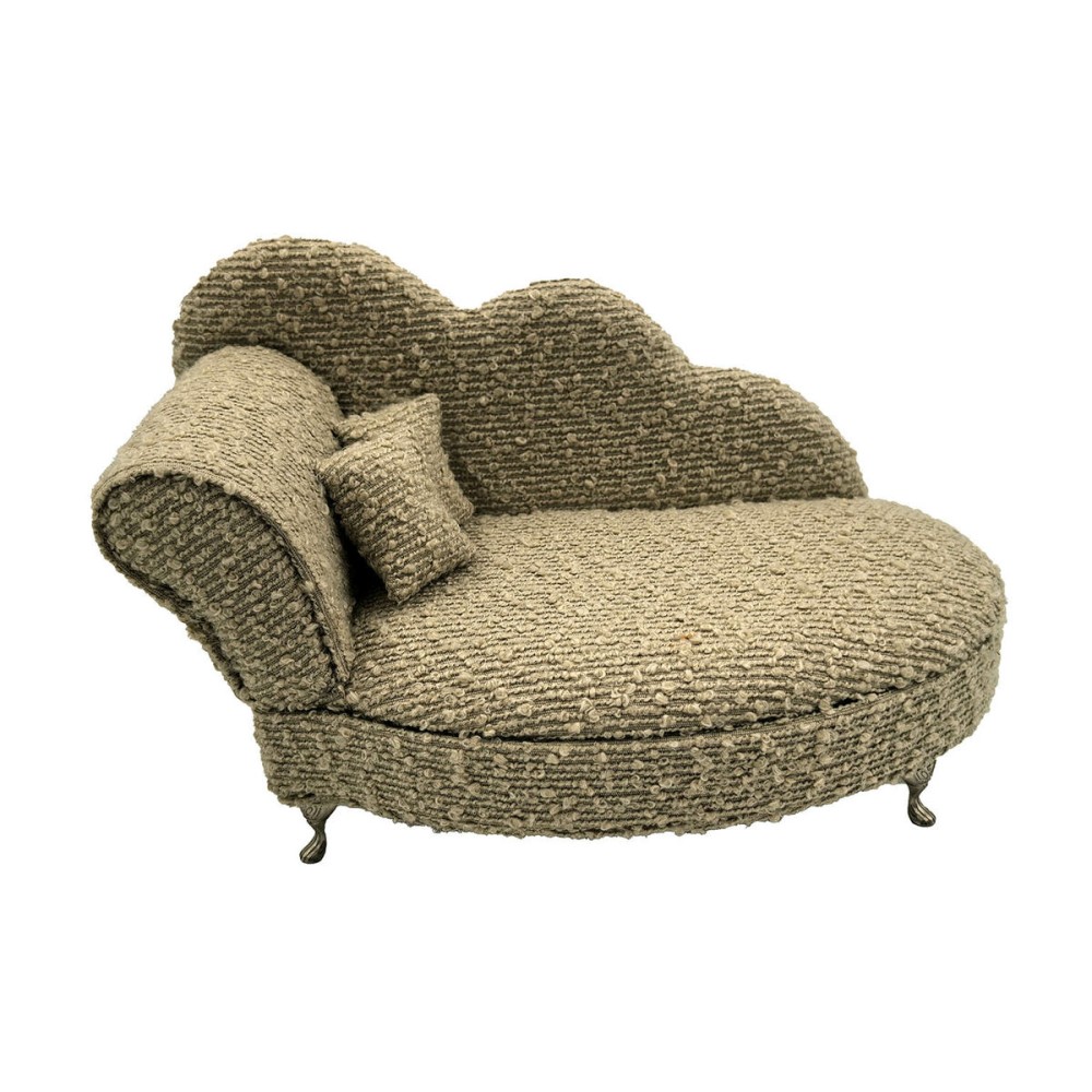 Box-Schmuckkästchen Versa Grau Polyester Metall Spiegel Holz MDF 12,5 X 17 X 26,5 CM Sofa