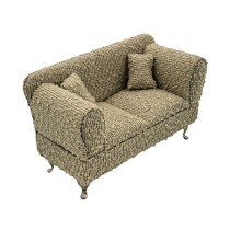 Boîte à bijoux Versa Gris Polyester Métal Miroir Bois MDF 9,5 X 12,5 X 23,5 CM Canapé