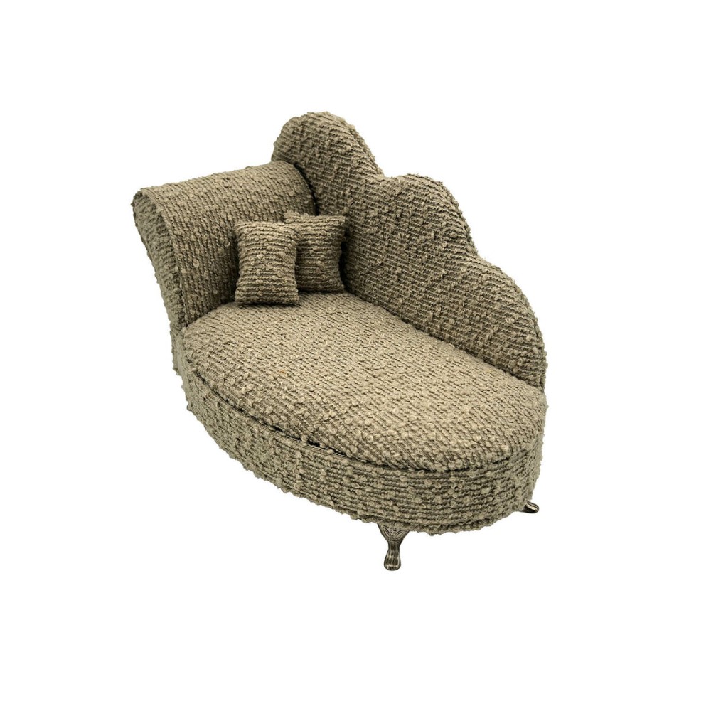 Boîte à bijoux Versa Gris Polyester Métal Miroir Bois MDF 12,5 X 17 X 26,5 CM Canapé