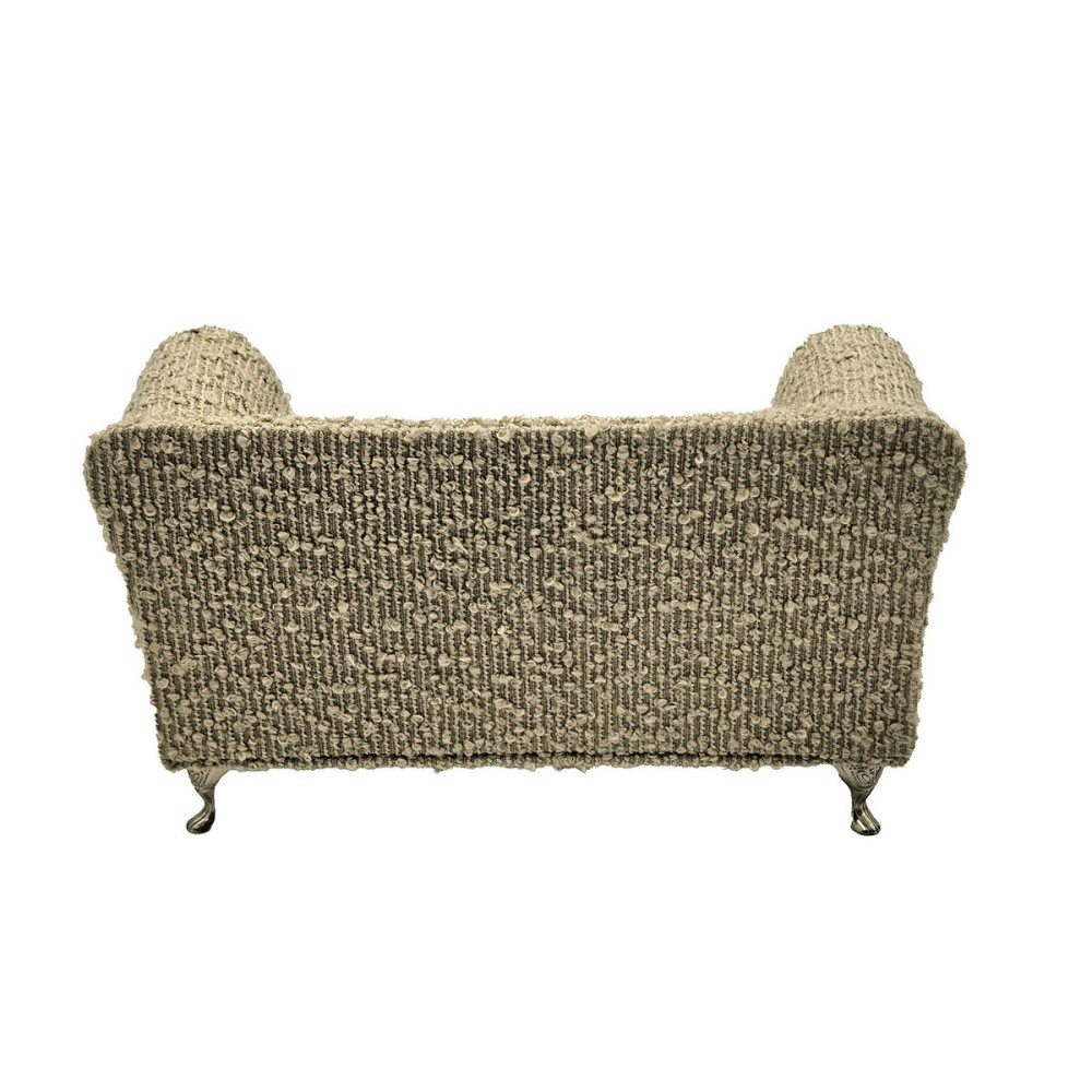 Jewelry box Versa Grey Polyester Metal Mirror MDF Wood 9,5 X 12,5 X 23,5 CM Sofa