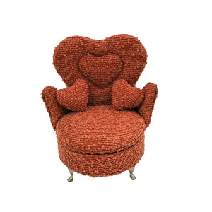 Boîte à bijoux Versa Rouge Polyester Métal Miroir Bois MDF 12 x 19 x 18 cm Fauteuil