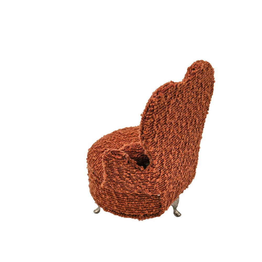 Boîte à bijoux Versa Rouge Polyester Métal Miroir Bois MDF 12 x 19 x 18 cm Fauteuil