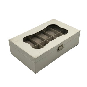 Boîte d'horloge Versa Blanc Polyuréthane Papier Miroir Bois MDF 20 x 8,5 x 32,5 cm