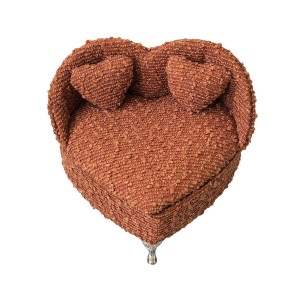 Boîte à bijoux Versa Rouge Polyester Métal Miroir Bois MDF 16 X 13,5 X 16 CM Canapé