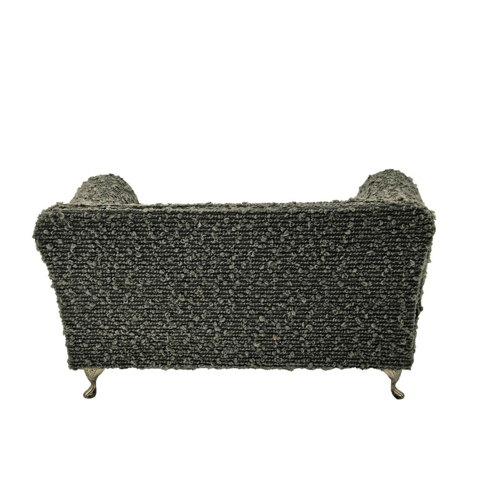 Jewelry box Versa Grey Polyester Metal Mirror MDF Wood 9,5 X 12,5 X 23,5 CM Sofa
