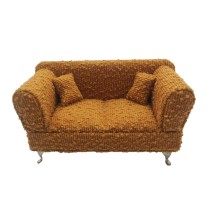 Box-Schmuckkästchen Versa Senf Polyester Metall Spiegel Holz MDF 9,5 X 12,5 X 23,5 CM Sofa