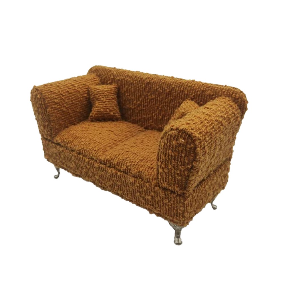 Jewelry box Versa Mustard Polyester Metal Mirror MDF Wood 9,5 X 12,5 X 23,5 CM Sofa