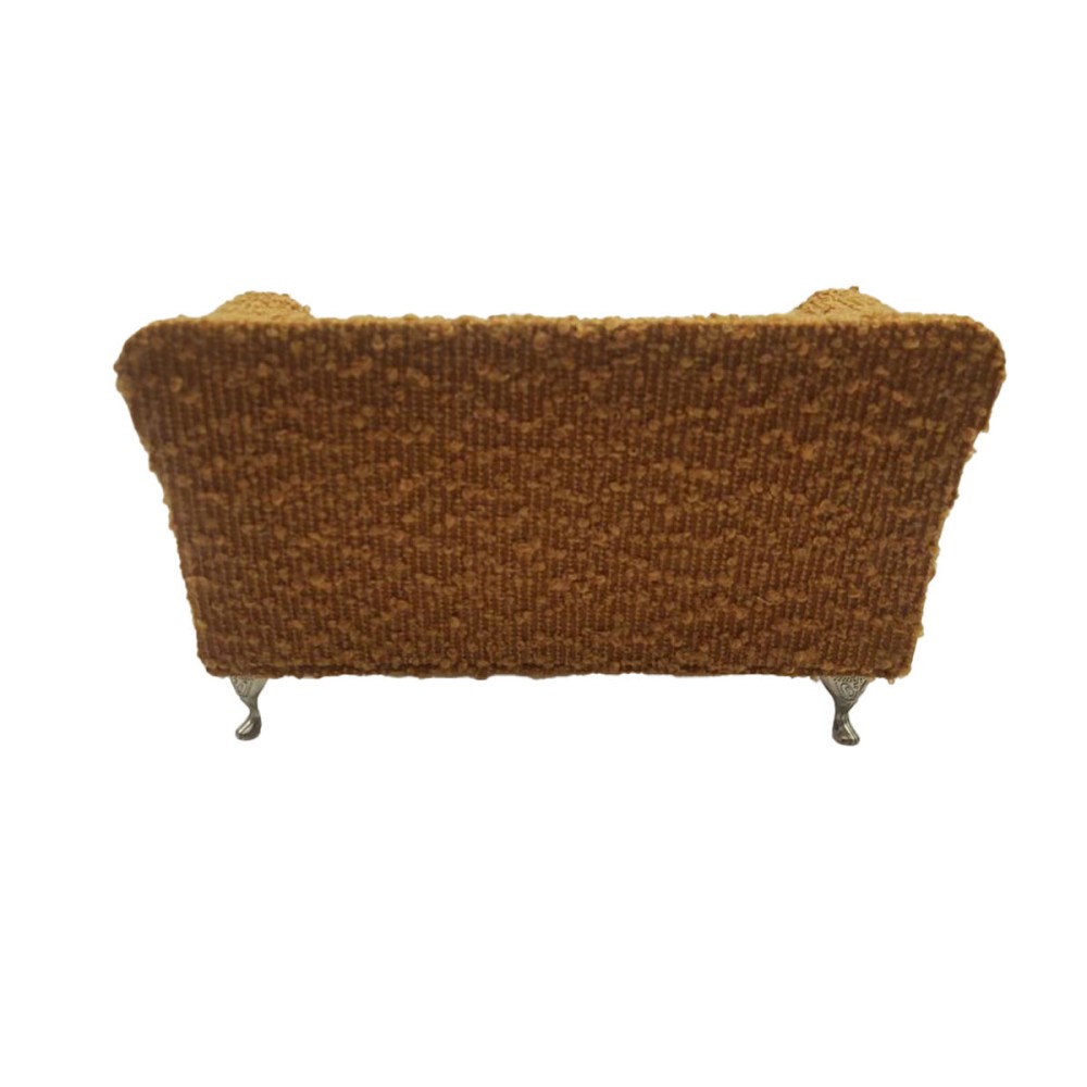 Jewelry box Versa Mustard Polyester Metal Mirror MDF Wood 9,5 X 12,5 X 23,5 CM Sofa