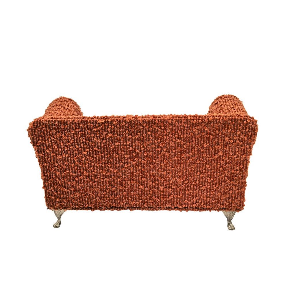 Jewelry box Versa Red Polyester Metal Mirror MDF Wood 9,5 X 12,5 X 23,5 CM Sofa