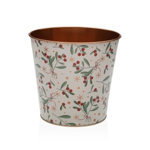Blumentopf Versa Metall Minimalistisch Beeren 17,5 x 16,5 x 17,5 cm