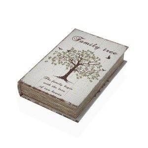 Dekorative Box Versa Leinwand Holz MDF Baum Buch