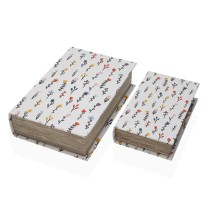 Boîte Décorative Versa Blume Toile Bois MDF Livre
