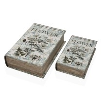 Dekorative Box Versa Leinwand Holz MDF Blomster Buch