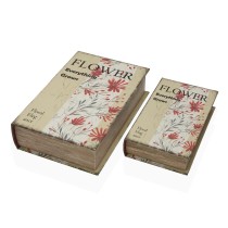 Dekorative Box Versa Leinwand Holz MDF Blomster Buch