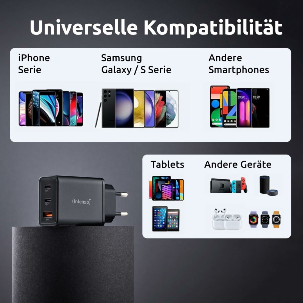 Wandladegerät INTENSO W65ACC Schwarz 65 W