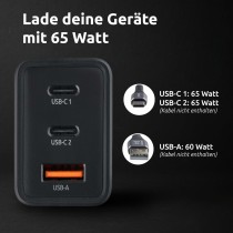Wandladegerät INTENSO W65ACC Schwarz 65 W