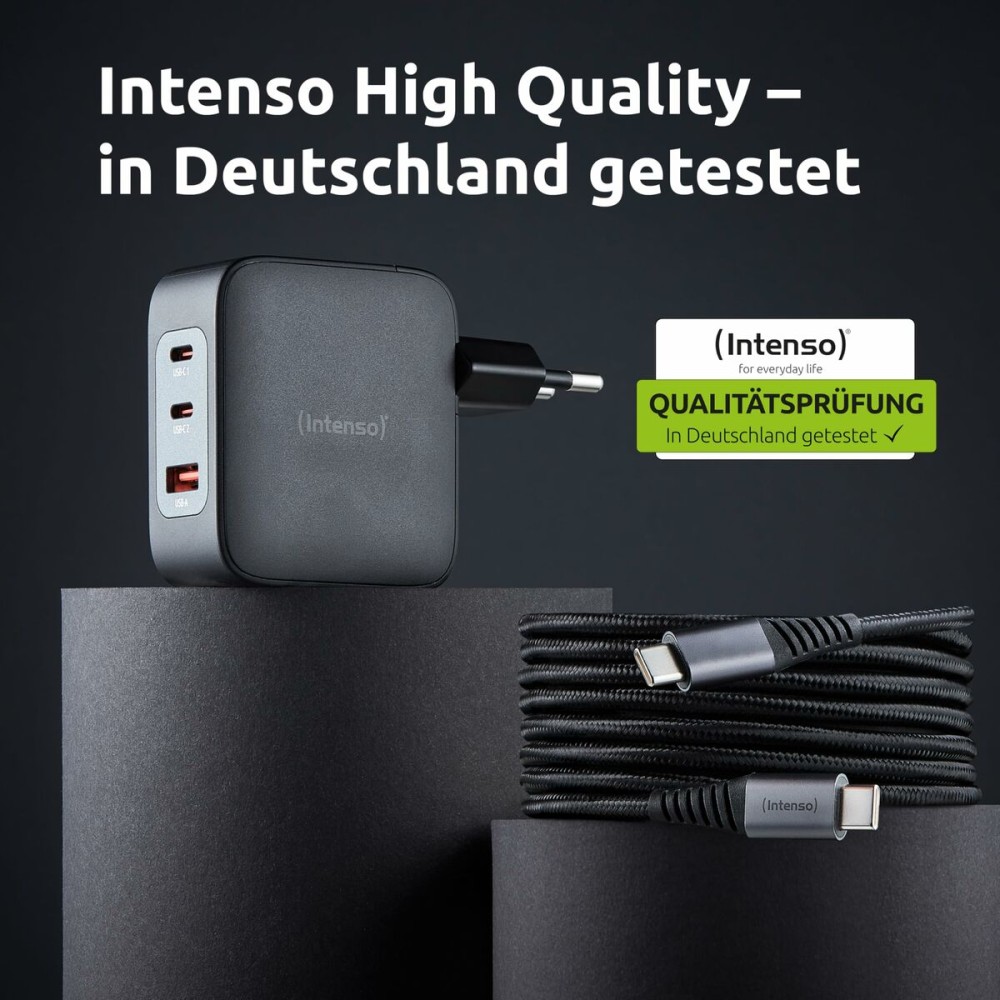 Wandladegerät INTENSO GaN W100ACC Schwarz 100 W