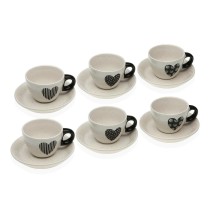 Jeu de 6 tasses avec plat Versa Nathalie Grès Coeur