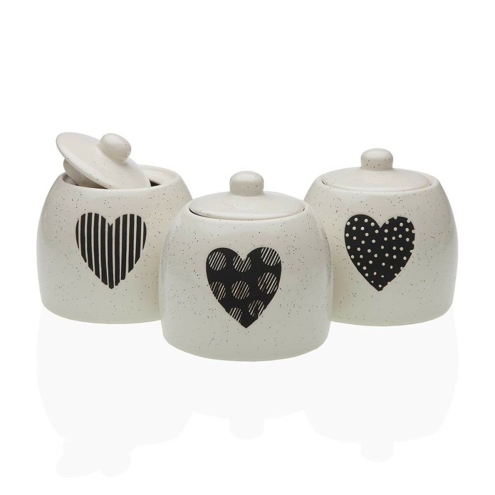 Zuckerdose Versa Nathalie Steingut 6,9 x 8,9 x 6,9 cm Herz