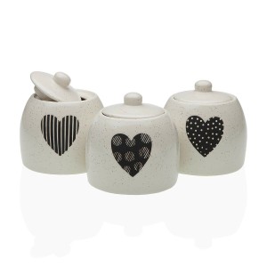 Sugar Bowl Versa Nathalie Stoneware 6,9 x 8,9 x 6,9 cm Heart