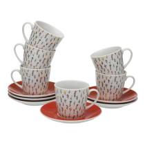 Set aus 6 Teetassen mit Teller Versa Blume Porzellan