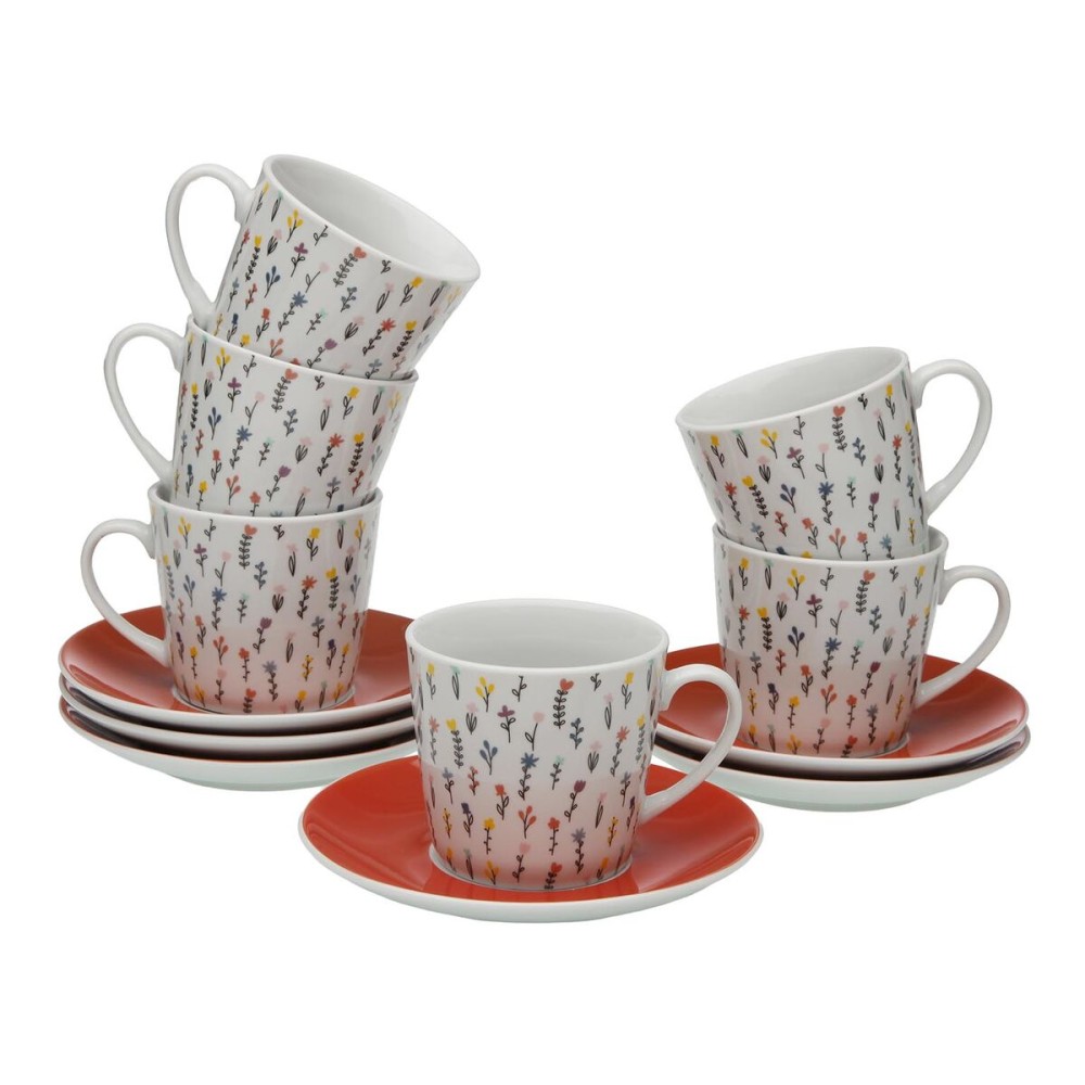 Set of 6 Cups with Plate Versa Blume Porcelain