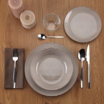 Assiettes Versa Gris Porcelaine 18 Pièces