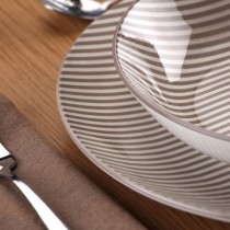 Assiettes Versa Gris Porcelaine 18 Pièces