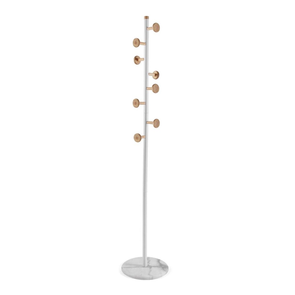 Coat Rack Versa White Wood Metal 34,5 x 180 x 34,5 cm