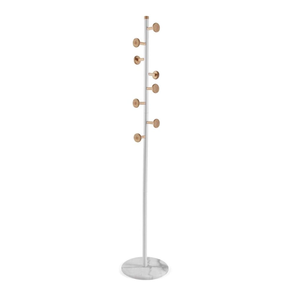 Garderobenständer Versa Weiß Holz Metall 34,5 x 180 x 34,5 cm
