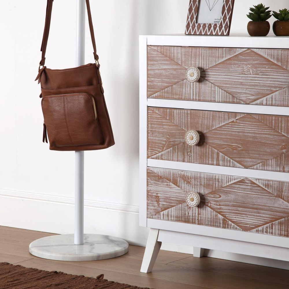 Coat Rack Versa White Wood Metal 34,5 x 180 x 34,5 cm