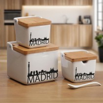 Salière et Poivrière Versa Madrid Céramique 8,8 x 8,5 x 8,8 cm