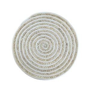 Table Mat Versa White Polyester Cotton 38 x 1 x 38 cm