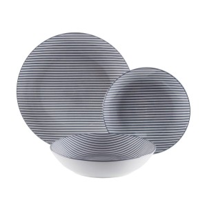 Assiettes Versa Bleu Porcelaine 18 Pièces