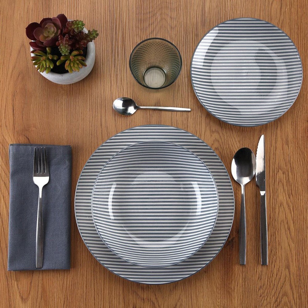 Assiettes Versa Bleu Porcelaine 18 Pièces
