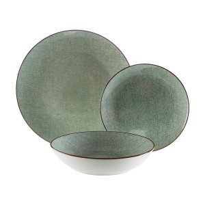 Tableware Versa Green Porcelain 18 Pieces