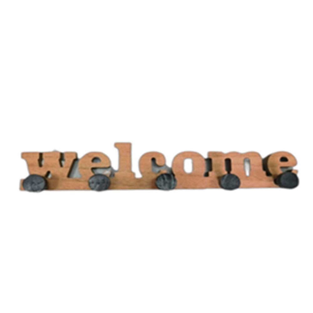Portemanteau Versa Welcome Blanc Bois MDF 4 X 5,5 X 34,5 CM