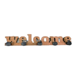 Portemanteau Versa Welcome Blanc Bois MDF 4 X 5,5 X 34,5 CM