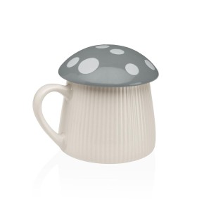 Tasse mit Deckel Versa Grau Pilz