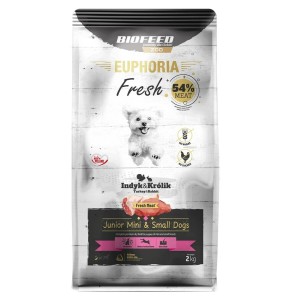 Futter Biofeed Euphoria Fresh Junior Mini & Small Turkey with rabbit Truthahn 2 Kg Welpe/Junior 2,3 Kg