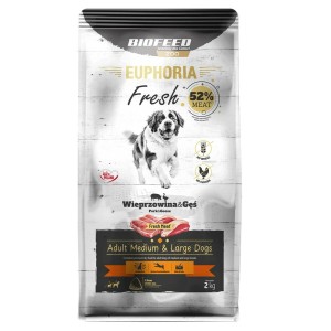 Nourriture Biofeed Euphoria Fresh Adult Medium & Large Pork with goose Cochon 2 Kg Adulte 2,3 Kg