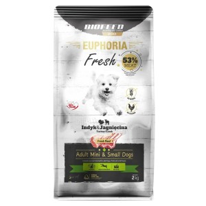Nourriture Biofeed Euphoria Fresh Adult Mini & Small Turkey with lamb Dinde 2 Kg Adulte 2,3 Kg