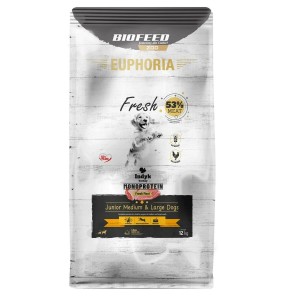 Futter Biofeed Euphoria Fresh Junior Medium & Large Monoprotein Turkey Truthahn 12 kg Welpe/Junior 12,7 KG